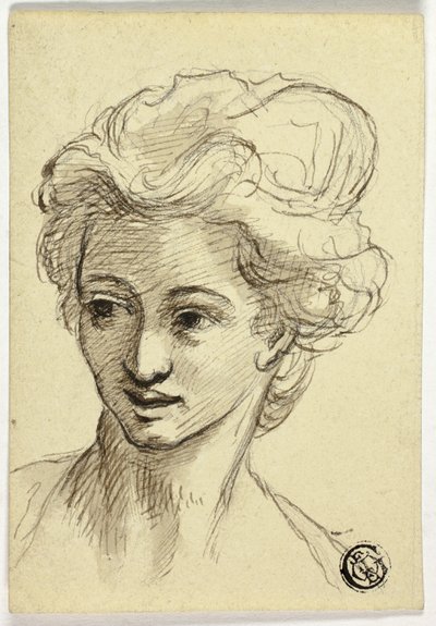 Głowa kobiety, skręcając w lewo autorstwa Style of Angelica Kauffmann