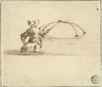 Rybak z siatką autorstwa Style of Jacques Callot