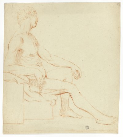 Siedzący akademicki akt męski autorstwa Style of Jacques Louis David