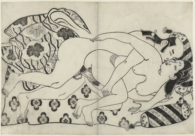 Pokaz erotyczny Hana ni Yosurukyo (tytuł serii) autorstwa Sugimura Jihei (attributed to)