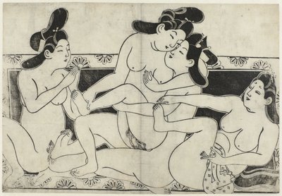 Pokaz erotyczny Hana ni Yosurukyo (tytuł serii) autorstwa Sugimura Jihei (attributed to)