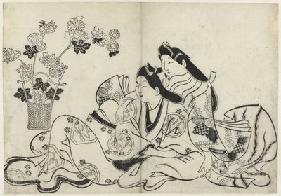 Pokaz erotyczny Hana ni Yosurukyo (tytuł serii) autorstwa Sugimura Jihei (attributed to)