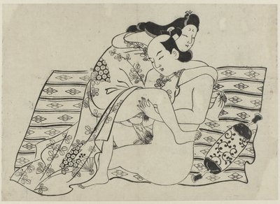 Pokaz erotyczny Hana ni Yosurukyo (tytuł serii) autorstwa Sugimura Jihei (attributed to)