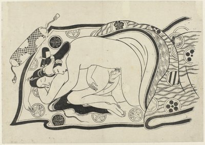 Pokaz erotyczny Hana ni Yosurukyo (tytuł serii) autorstwa Sugimura Jihei (attributed to)