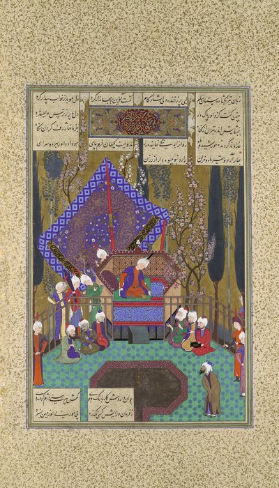Zal Consults the Magi, Folio 73v z Księgi Królów Shahnama..., ok. 1530-35 autorstwa Sultan Muhammad