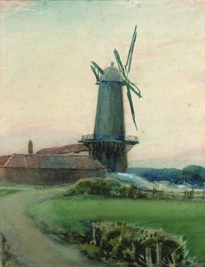 Studium wiatraka (akwarela na papierze) autorstwa Sunderland Rollison
