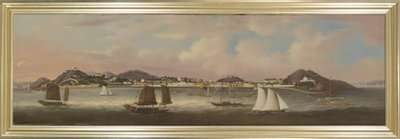 Widok na Praya Grande, Makau, ok. 1850 r. (olej na płótnie) autorstwa Sunqua Sunqua