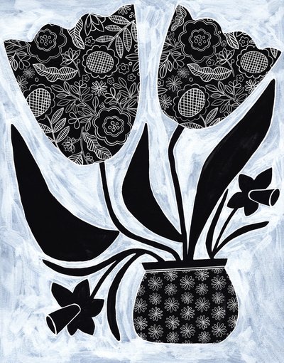 Wzorzyste kwiaty w stylu ludowym autorstwa Susan Black