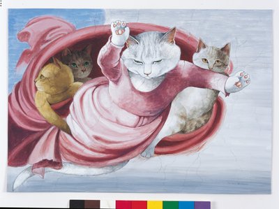 Ilustracja z Cats Galore! A Compendium of Cultured Cats (wyd. 2015) autorstwa Susan Herbert