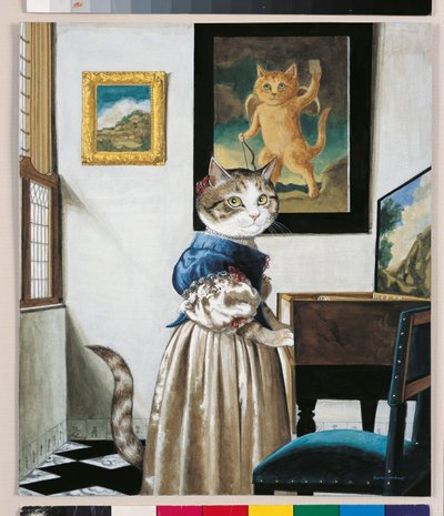 Ilustracja z Cats Galore! A Compendium of Cultured Cats (wyd. 2015) autorstwa Susan Herbert