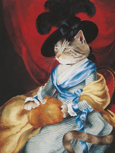 Ilustracja z Cats Galore! A Compendium of Cultured Cats (wyd. 2015) autorstwa Susan Herbert