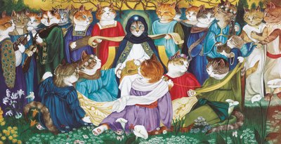 Ilustracja z Cats Galore! A Compendium of Cultured Cats (wyd. 2015) autorstwa Susan Herbert