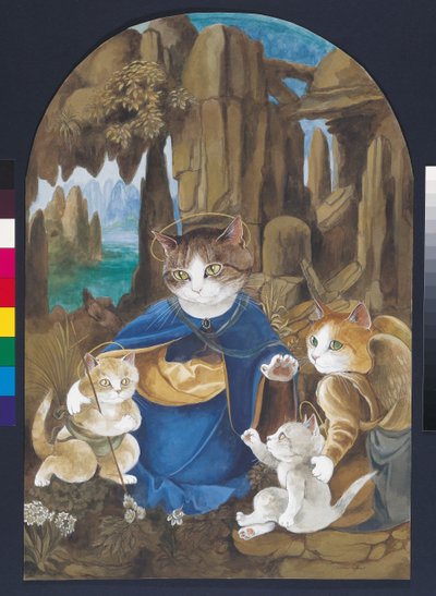 Ilustracja z Cats Galore! A Compendium of Cultured Cats (wyd. 2015) autorstwa Susan Herbert