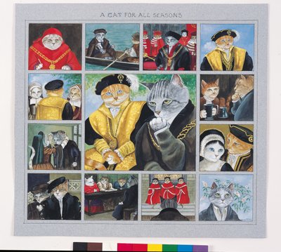 Ilustracja z Cats Galore! A Compendium of Cultured Cats (wyd. 2015) autorstwa Susan Herbert