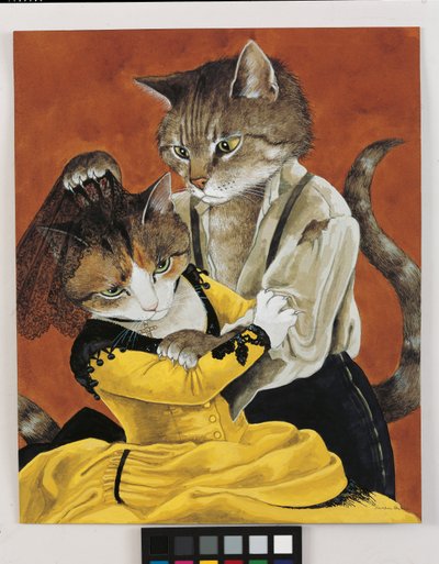 Ilustracja z Cats Galore! A Compendium of Cultured Cats (wyd. 2015) autorstwa Susan Herbert