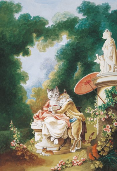 Ilustracja z Cats Galore! A Compendium of Cultured Cats (wyd. 2015) autorstwa Susan Herbert