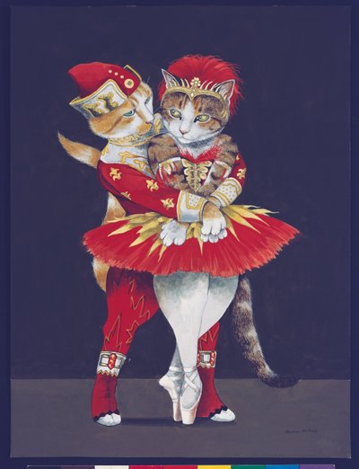 Ilustracja z Cats Galore! A Compendium of Cultured Cats (wyd. 2015) autorstwa Susan Herbert
