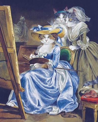 Ilustracja z Cats Galore! A Compendium of Cultured Cats (wyd. 2015) autorstwa Susan Herbert