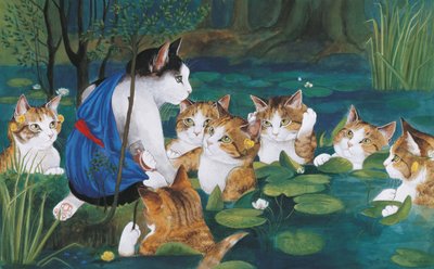 Ilustracja z Cats Galore! A Compendium of Cultured Cats (wyd. 2015) autorstwa Susan Herbert
