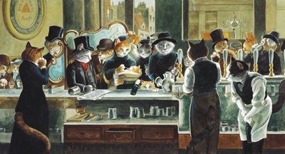 Ilustracja z Cats Galore! A Compendium of Cultured Cats (wyd. 2015) autorstwa Susan Herbert