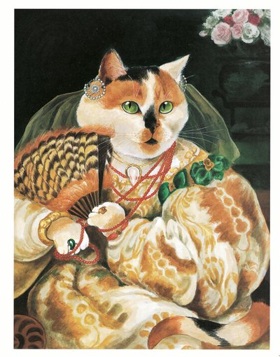 Ilustracja z książki Koty prerafaelitów (wyd. 1999) autorstwa Susan Herbert