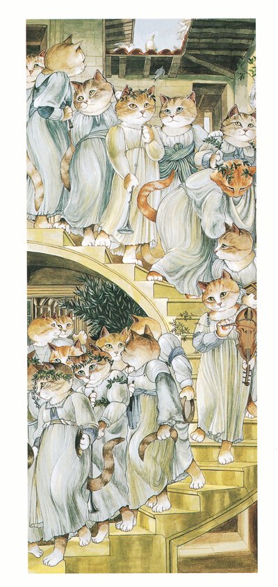 Ilustracja z książki Koty prerafaelitów (wyd. 1999) autorstwa Susan Herbert