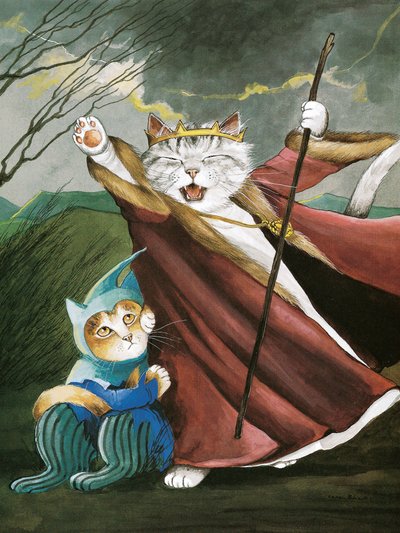 Ilustracja z Shakespeare Cats: Poster Book (wyd. 2016) autorstwa Susan Herbert