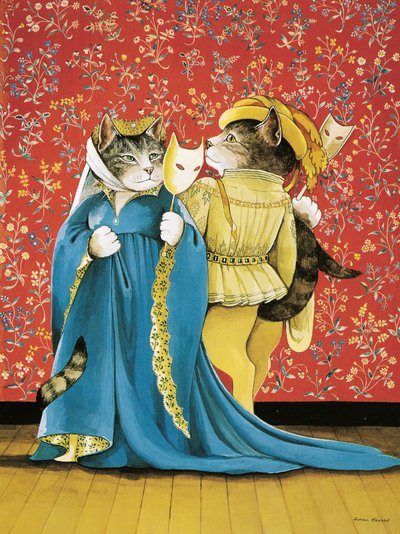 Ilustracja z Shakespeare Cats: Poster Book (wyd. 2016) autorstwa Susan Herbert