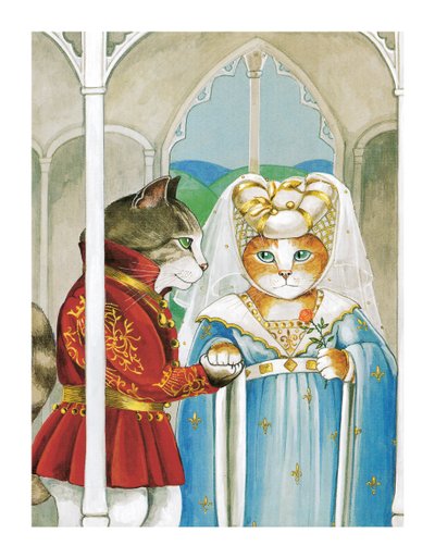 Ilustracja z Shakespeare Cats: Poster Book (wyd. 2016) autorstwa Susan Herbert
