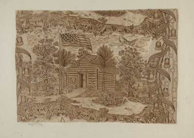 Historyczna tkanina drukowana, ok. 1930 r. 1940. autorstwa Suzanne Roy