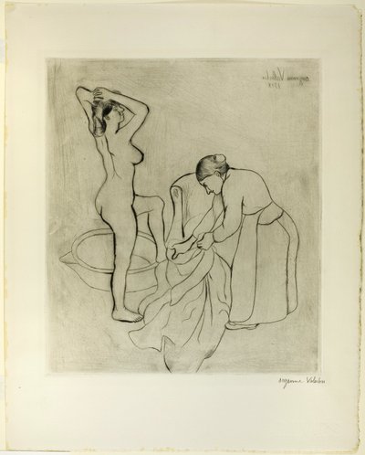 Kobieta z dużym biustem i starsza kobieta autorstwa Suzanne Valadon