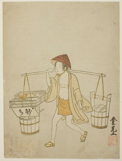 Sprzedawca wody autorstwa Suzuki Harunobu