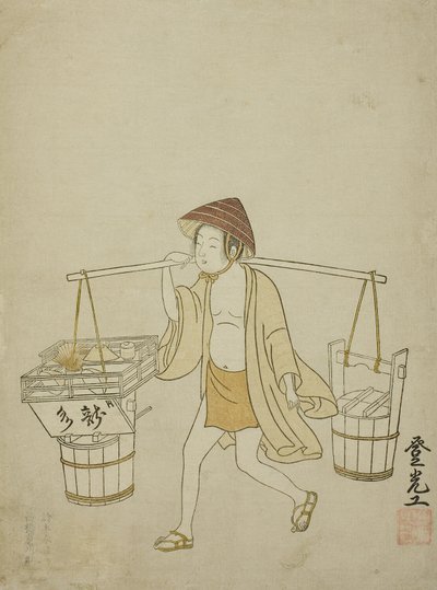 Sprzedawca wody, 1765 autorstwa Suzuki Harunobu
