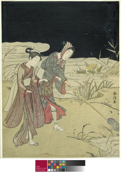 Łapanie świetlików, ok. 1767-68 autorstwa Suzuki Harunobu