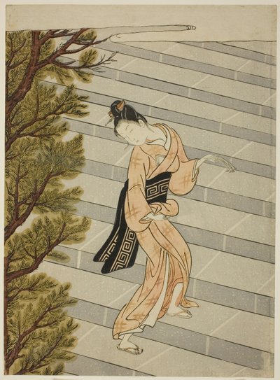 Wchodzenie po schodach sto razy autorstwa Suzuki Harunobu