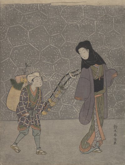 Łuk miażdżący demony, ca. 1765 r., ok. 1765 r. 1765. autorstwa Suzuki Harunobu