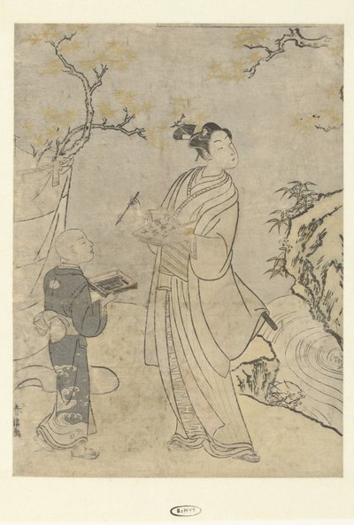 Pisanie wiersza autorstwa Suzuki Harunobu