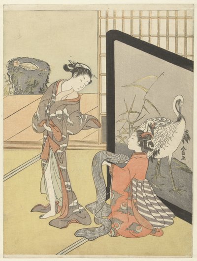 Wybór obi autorstwa Suzuki Harunobu