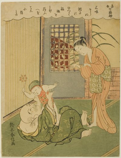 Hotei, z serii „Siedmiu bogów szczęścia we współczesnym życiu (Tosei Shichi-fukujin)” autorstwa Suzuki Harunobu