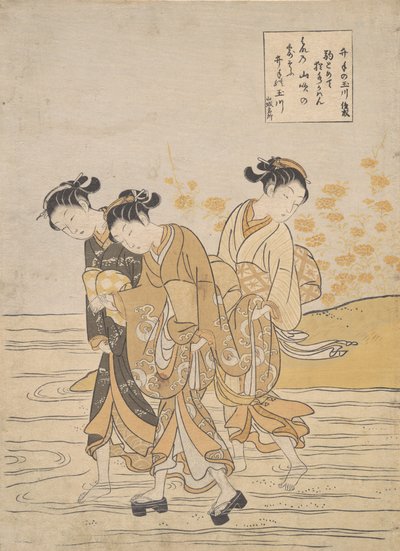Jewel River i Ide Ide no Tamagawa, ca. 1768 r., ok. 1768 r. 1768. autorstwa Suzuki Harunobu