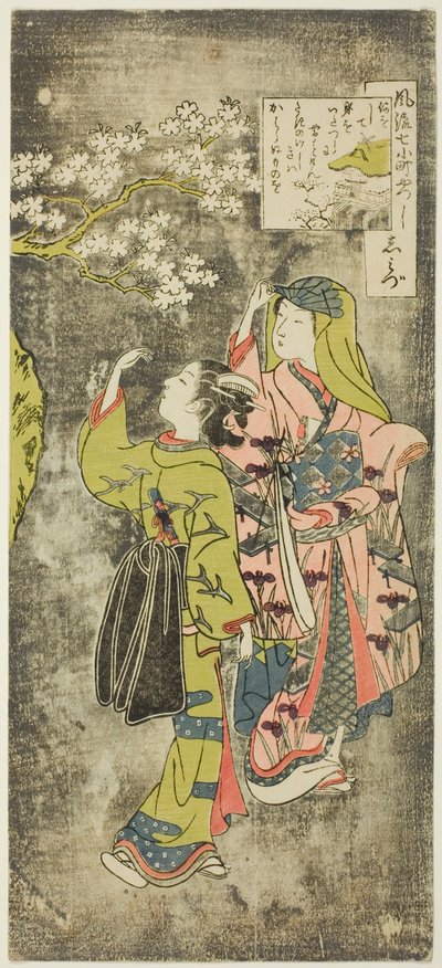 Ono no Komachi Te Wate r Fal (Shimizu), z Te Seven Facio Be As Spects Of Komachi (Furu Yatsu City 7 Komachi) autorstwa Suzuki Harunobu