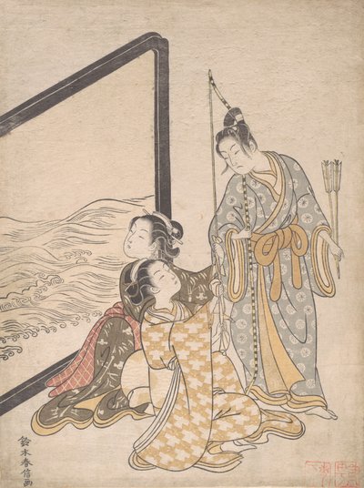Parodia Gen no Tametomo, 1765. , 1765. autorstwa Suzuki Harunobu