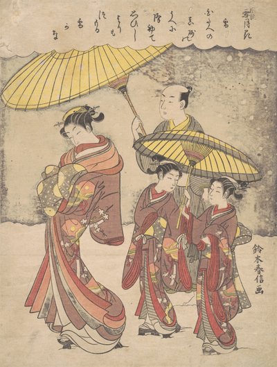 Śnieg, ok. godz. 1769 r., ok. 1769 r. 1769. autorstwa Suzuki Harunobu