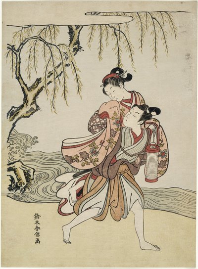 Ucieczka (parodia odcinka Akutagawy z „Tales of Ise”) autorstwa Suzuki Harunobu