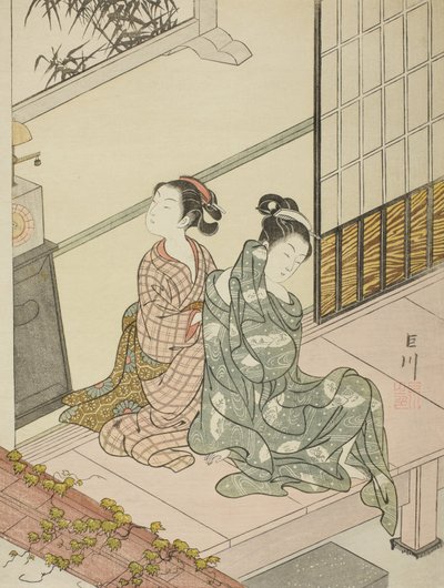 Wieczorny Dzwon Zegara autorstwa Suzuki Harunobu