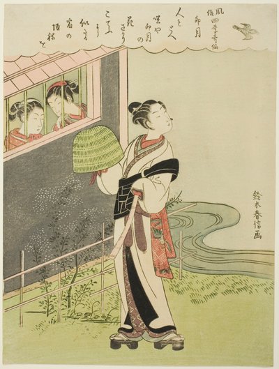 Czwarty miesiąc (Uzuki), z serii „Popularne wersje nieśmiertelnych poetów w czterech porach roku (Fuzoku shiki kasen)” autorstwa Suzuki Harunobu