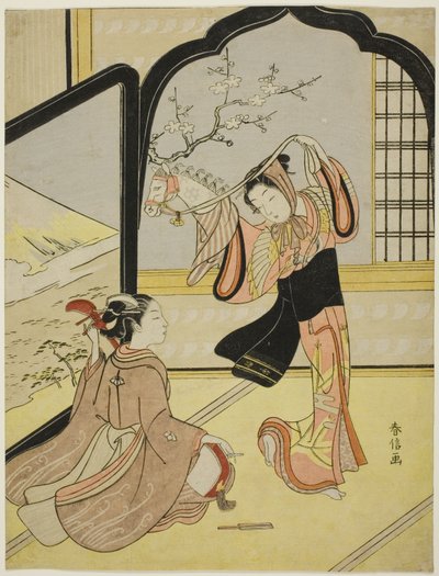 Taniec Harugomy autorstwa Suzuki Harunobu