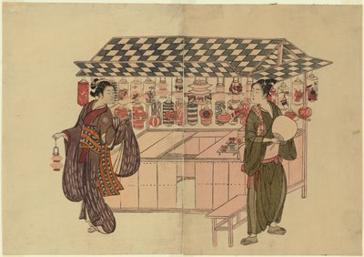 Sklep z latarniami autorstwa Suzuki Harunobu