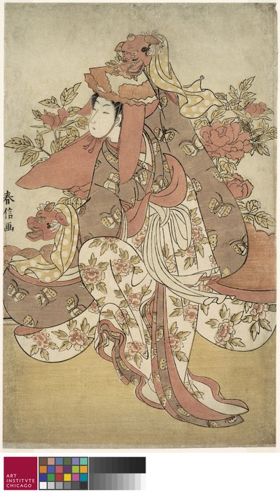 Taniec lwa, ok. 1769-70 autorstwa Suzuki Harunobu