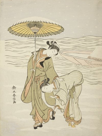Zaśnieżona Geta, ok. 1767-68 autorstwa Suzuki Harunobu